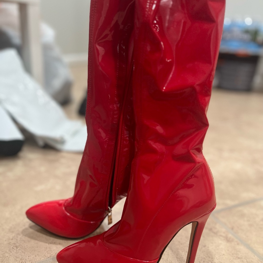 Red High Heel Boots